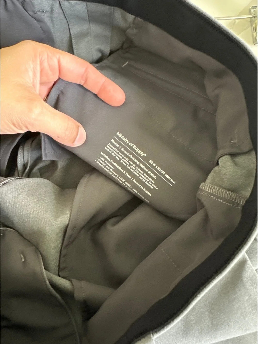 Ministry of Supply Men's Kinetic Pant Slate Grey 33